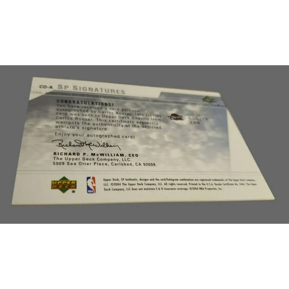 '03-04 UD SP Authentic SP SIGNATURES CARLOS BOOZER 1 F/C Auto ON-CARD CAVALIERS